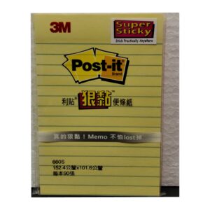 3M Post-it Super Sticky Lined Notes 4x6 (Colour)