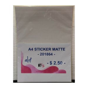Alif Sticker White Matte A4 — 10 Sheets