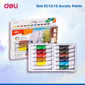 Deli Acrylic Paints — 12 Colours, 12ml